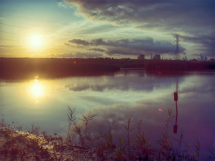 Sunrise landscape scene edited in HDR Efex Pro
