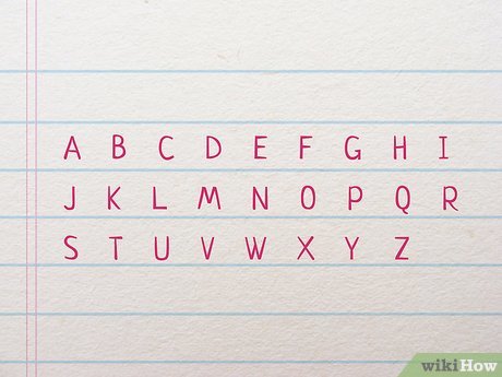 Step 1 Write out the alphabet from ‘A’ to ‘Z.