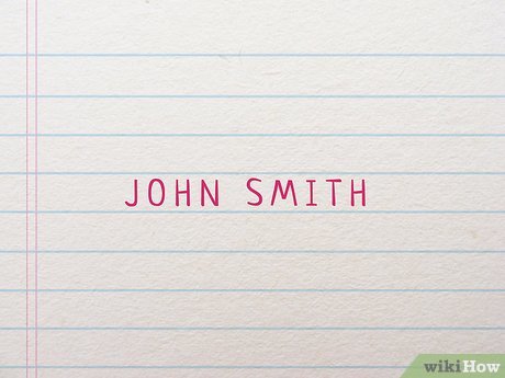 Step 3 Write out your full name.