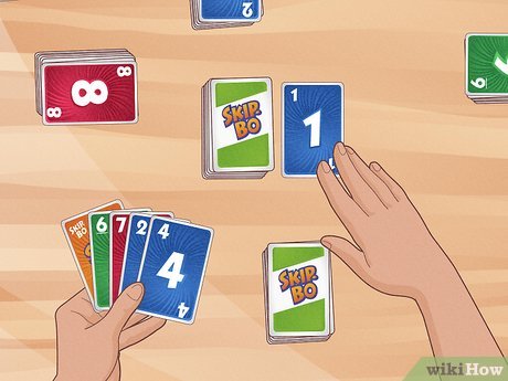 Step 2 Play either a “Skip-Bo” card or a 1 to start the discard piles.