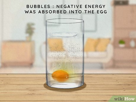 Step 3 Bubbles mean that negative energy was absorbed into the egg.