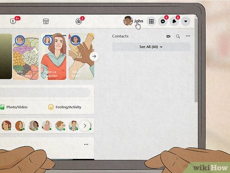 Step 3 Click your name to open your profile.