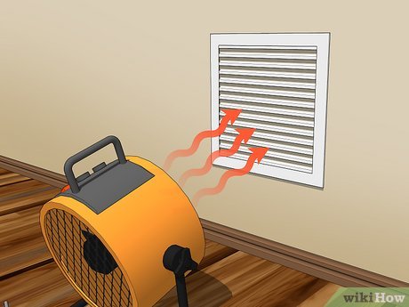 Step 2 Blow a fan heater into outdoor vents.
