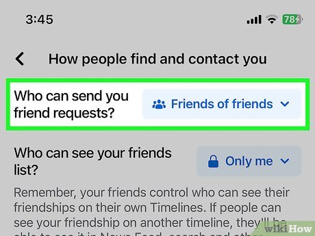 Step 6 Control who can add you as a friend.