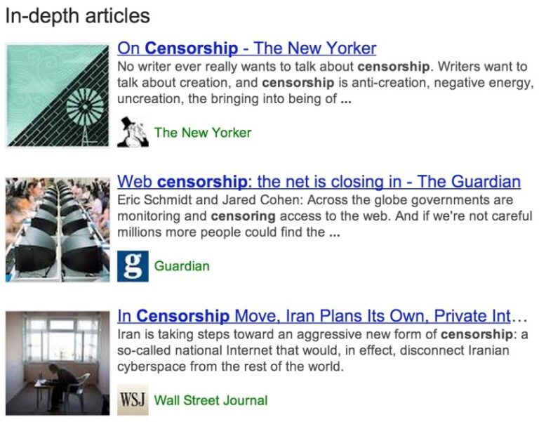 Google Launches In-Depth Articles in Search Results