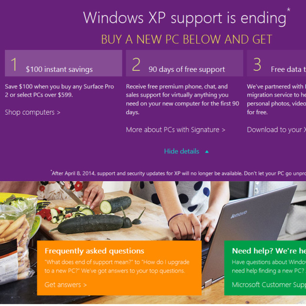 Microsoft Sweetens ‘Buy a New PC’ Deal for Windows XP Users with $100 Savings