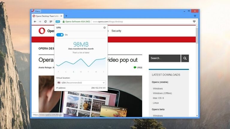 Opera Launches In-Browser VPN