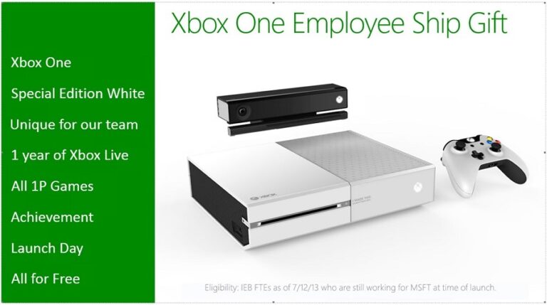 Report: Free, White Xbox One for Microsoft Employees