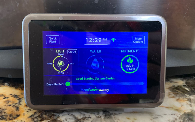 AeroGarden LCD display