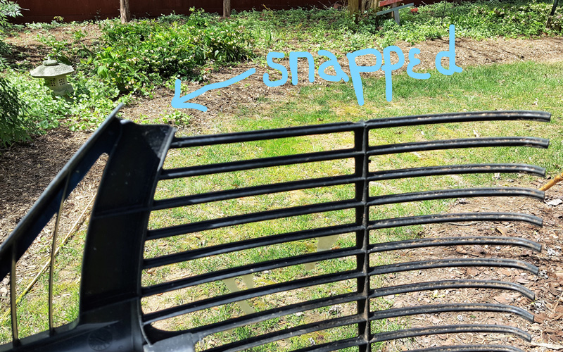 Corona BigLOAD leaf rake does not snap in cold