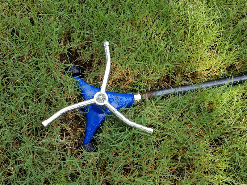 Dramm Colorstorm Whirling Sprinkler from above