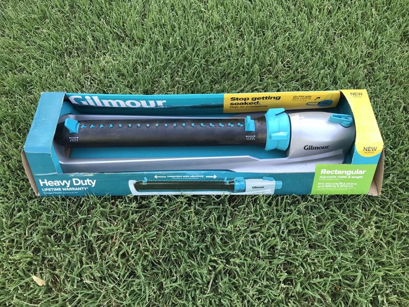 Gilmour rectangular sprinkler packaging