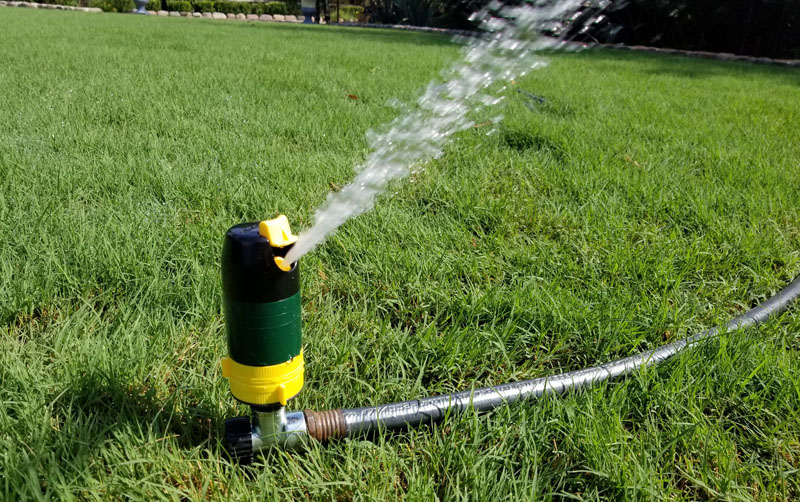 Melnor turbo rotary sprinkler in use 2