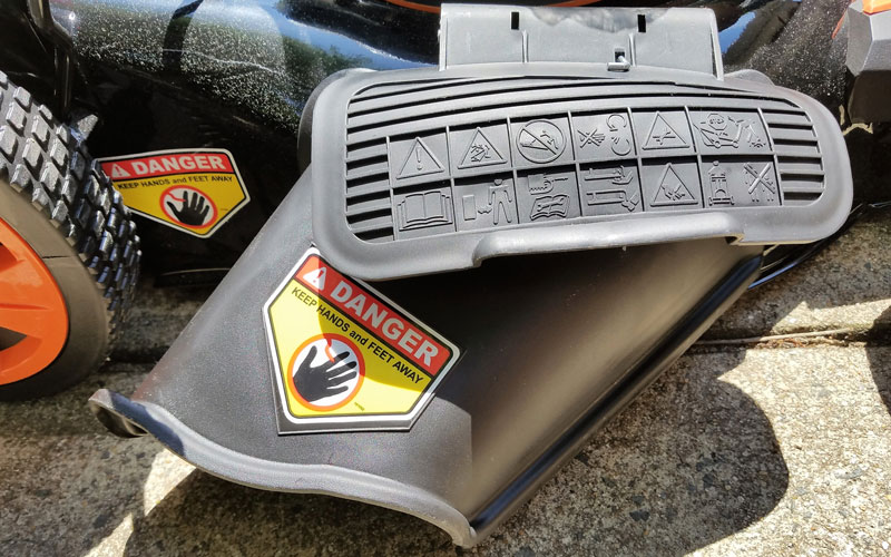 Redback mower side discharge unit installed