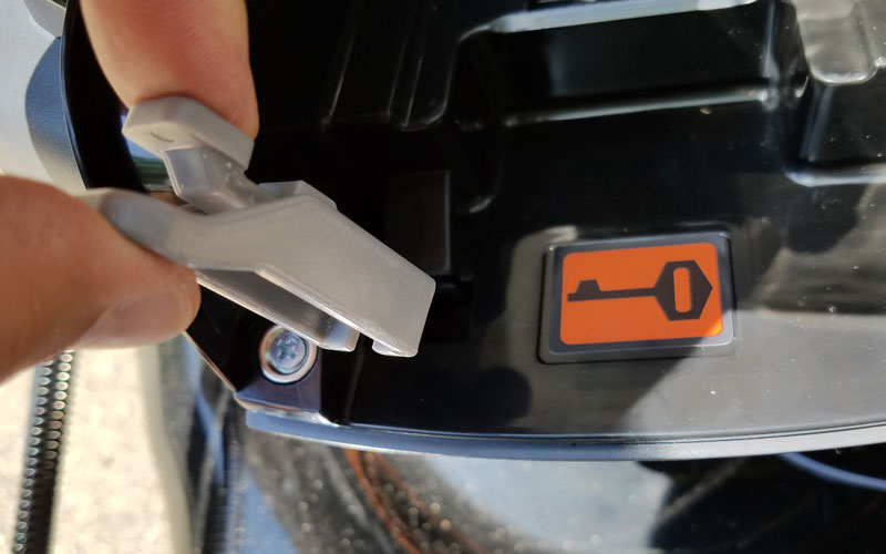 Redback mower remove key to prevent starting