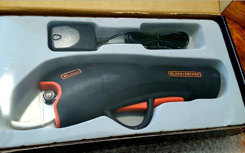 Black & Decker’s cordless pruner model BD1168 tool in molded cradle