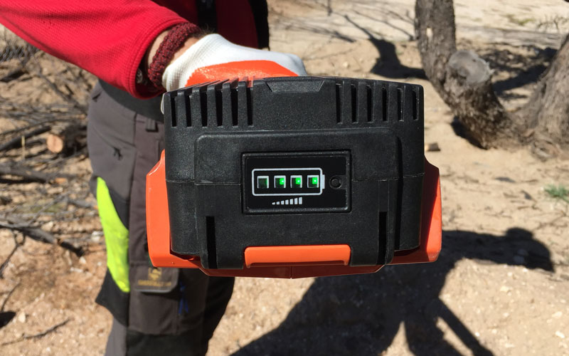 Redback Chainsaw Pole Pruner battery indicator