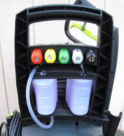 detergent tanks on Sun Joe electric pressure washer