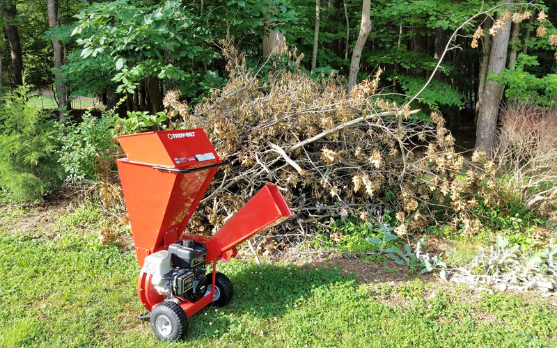 Troy-Bilt Chipper Shredder ready to go