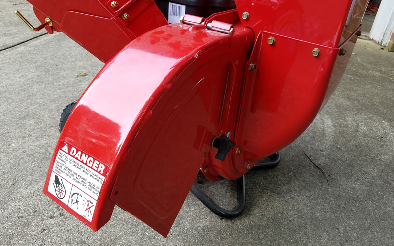 Troy-Bilt Chipper Shredder discharge chute