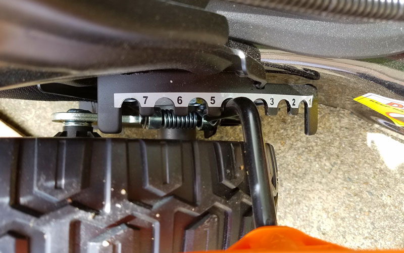 Yard Force 120V Cordless Mower cutting height adjustments