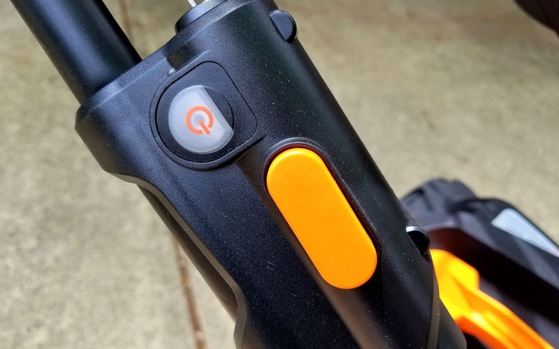 Yard Force 120V Cordless Mower quick start power button