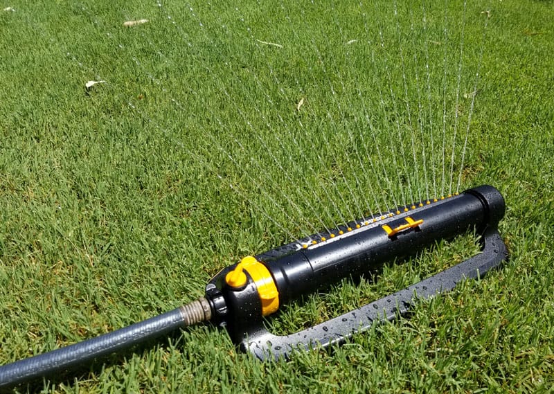 Melnor XT Turbo Oscillating Sprinkler in use