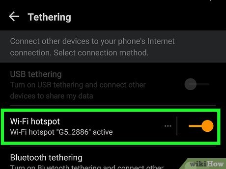 Step 3 Open the Portable Hotspot/Tethering section.