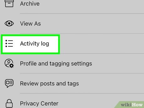 Step 4 Tap Activity log.