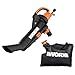 Worx WG509 12 Amp TRIVAC 3-in-1 Electric Leaf Blower with All Metal Mulching System