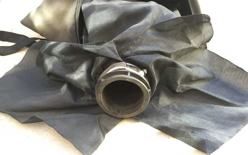 opening to leaf collection bag