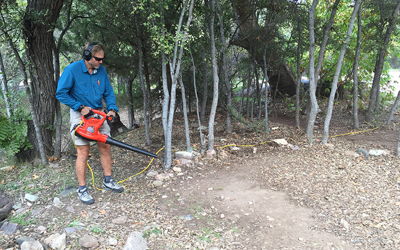Black & Decker high performance blower on dry leaves