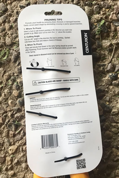 Centurion Multi Gear Lopper back placard