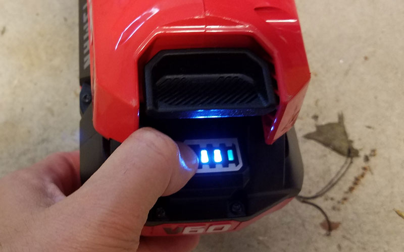 Craftsman 60V String Trimmer battery life remaining