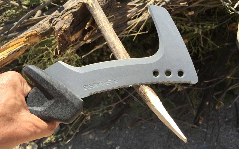 whittling stakes with Fiskars Billhook