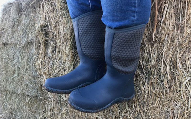 Lacrosse alpha lite boot on hay bale