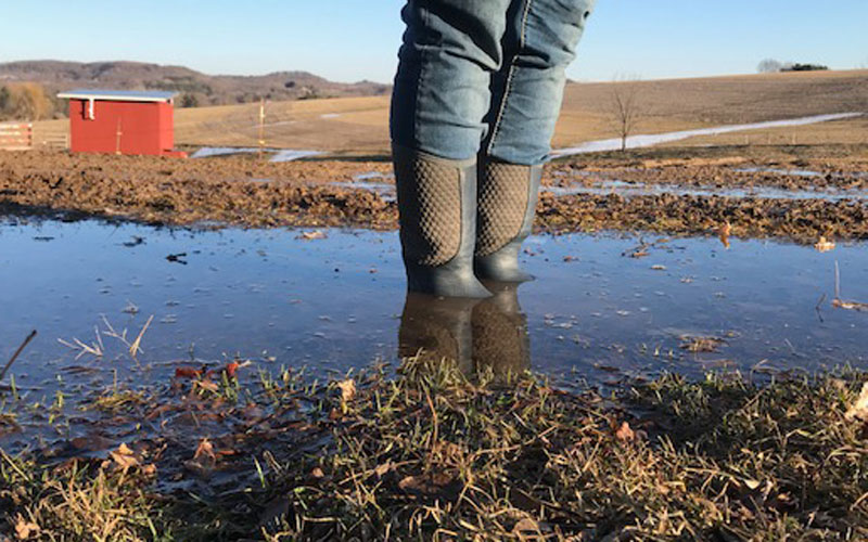 Lacrosse alpha lite boot standing in water