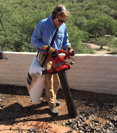 Toro UltraPlus leaf vacuum in action