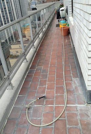 Frontgate retractable hose is 100 feet long